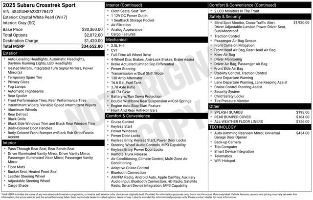 Certified 2025 Subaru Crosstrek 2.5i Sport AWD/4WD image 5