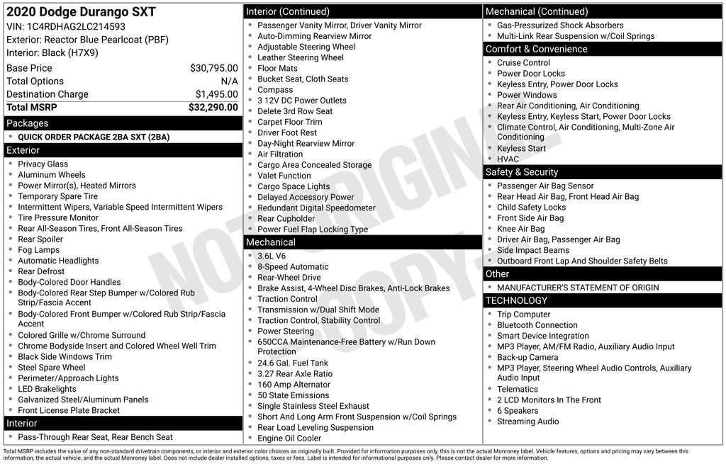 Used 2020 Dodge Durango SXT RWD image 15