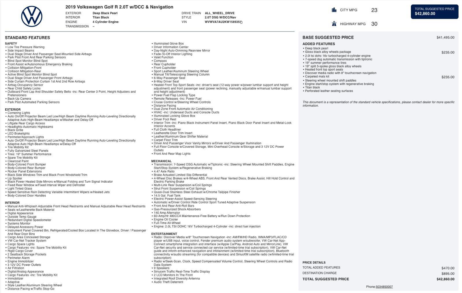 Used 2019 Volkswagen Golf 4-Door image 7