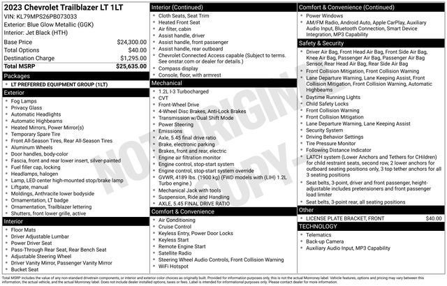 Used 2023 Chevrolet TrailBlazer LT image 15