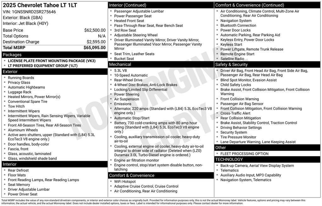 Used 2025 Chevrolet Tahoe LT RWD image 29