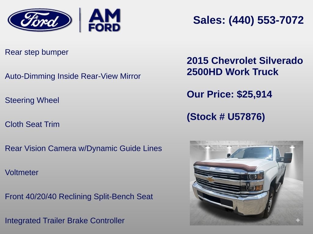 Used 2015 Chevrolet Silverado 2500 W/T w/ WT Convenience Package AWD/4WD image 24