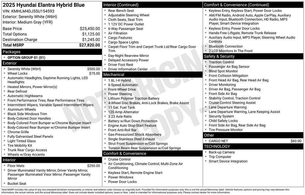 Certified 2025 Hyundai Elantra Hybrid FWD image 34