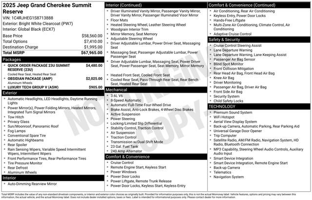 Certified 2025 Jeep Grand Cherokee Summit AWD/4WD image 11
