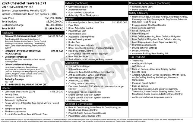 Used 2024 Chevrolet Traverse Z71 w/ Enhanced Driving Package AWD/4WD image 20
