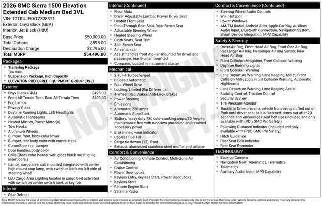 New 2026 GMC Sierra 1500 Elevation AWD/4WD image 3