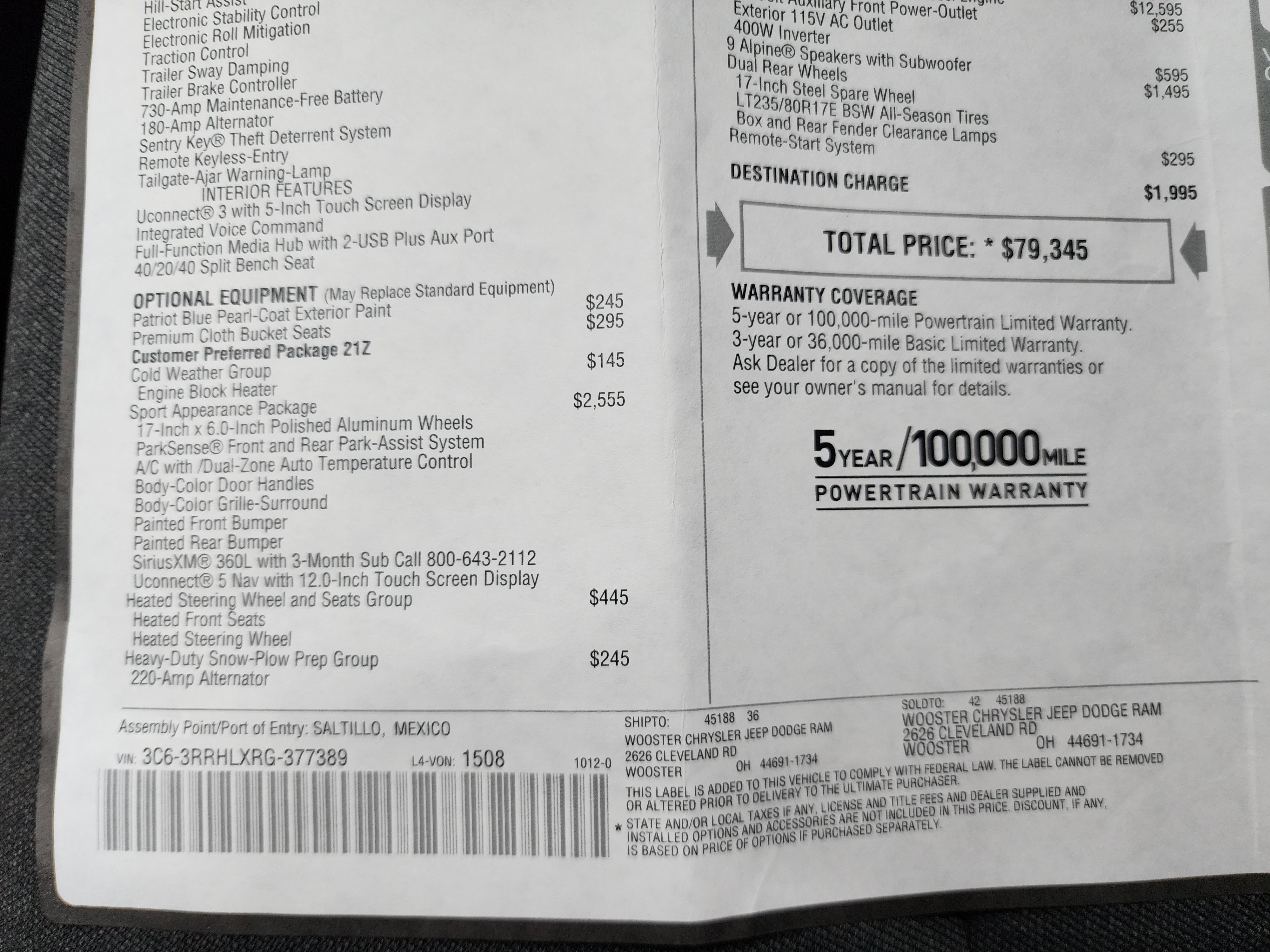 Used 2024 RAM 3500 Big Horn w/ Sport Appearance Package image 50