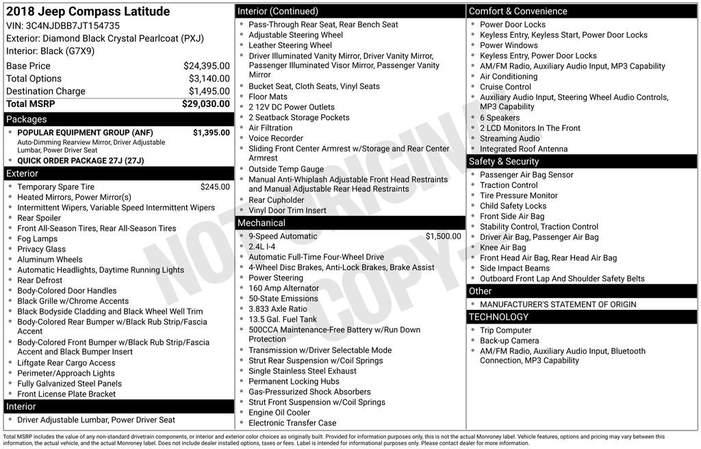 Used 2018 Jeep Compass Latitude w/ Popular Equipment Group image 2