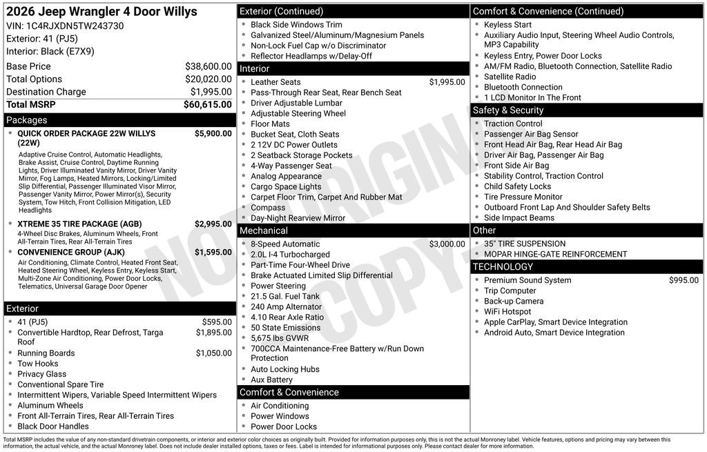 New 2026 Jeep Wrangler Unlimited Sport AWD/4WD image 33