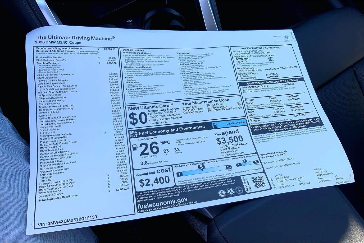 New 2026 BMW M240i Coupe w/ Premium Package RWD image 20