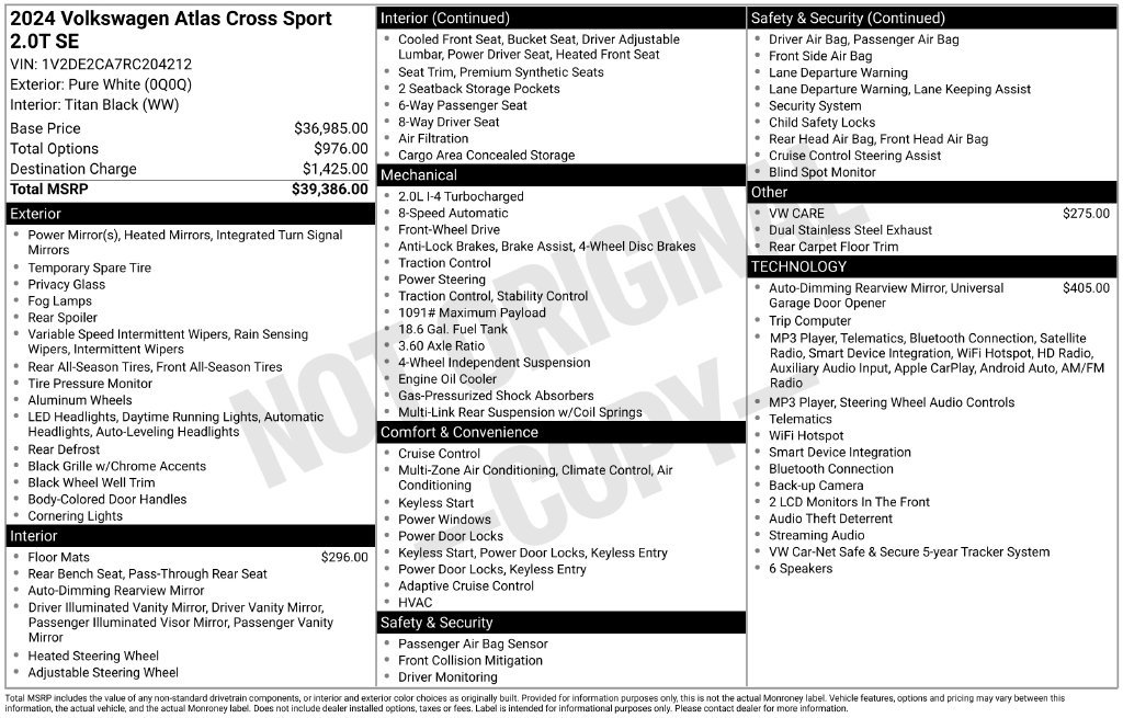 Used 2024 Volkswagen Atlas Cross Sport SE FWD image 5