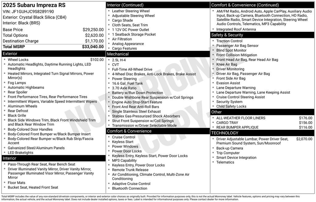 Certified 2025 Subaru Impreza RS AWD/4WD image 23