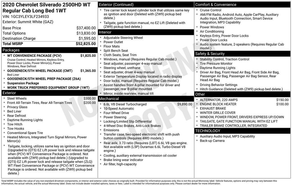 Certified 2020 Chevrolet Silverado 2500 W/T w/ WT Convenience Package AWD/4WD image 43
