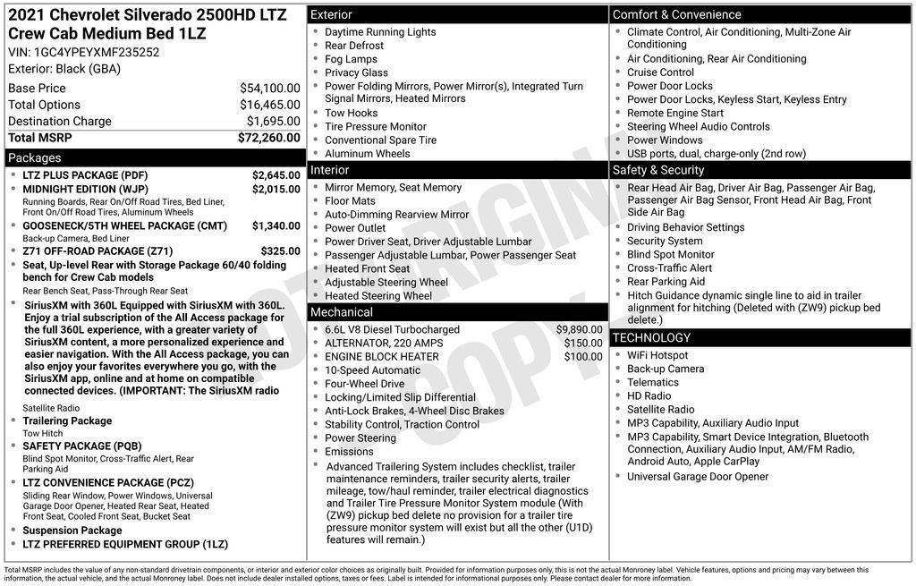 Used 2021 Chevrolet Silverado 2500 LTZ w/ LTZ Plus Package AWD/4WD image 2