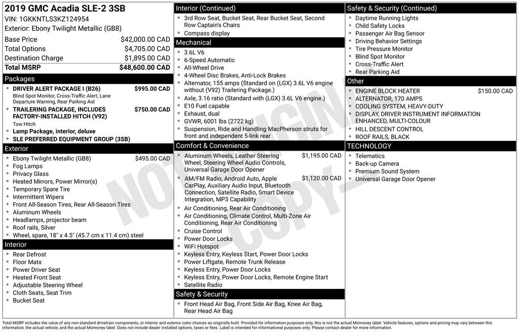Used 2019 GMC Acadia SLE w/ Driver Alert Package I AWD/4WD image 42