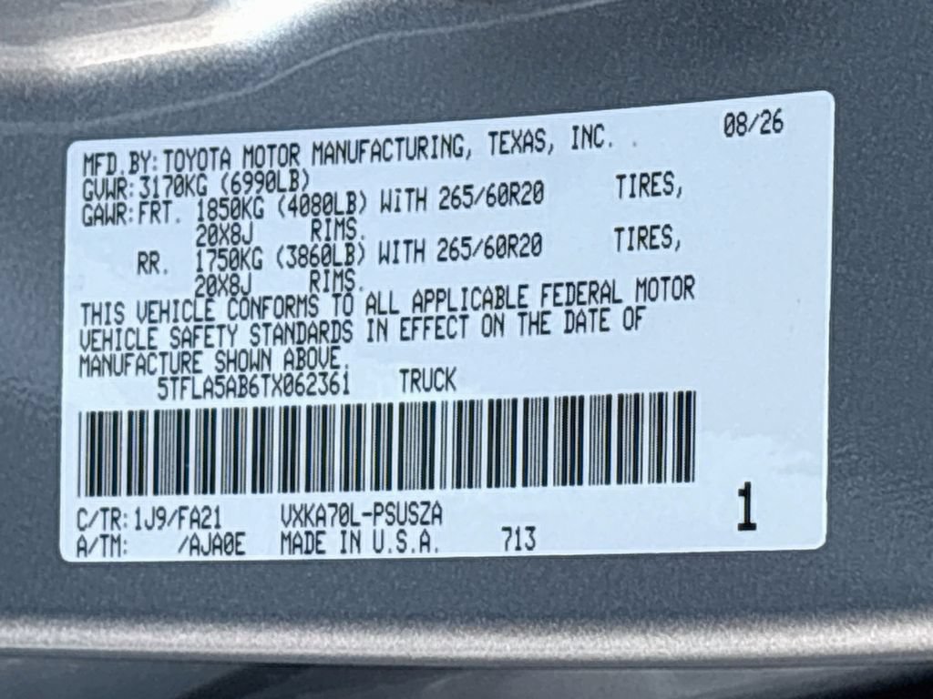 New 2026 Toyota Tundra SR5 w/ SX Package RWD image 31