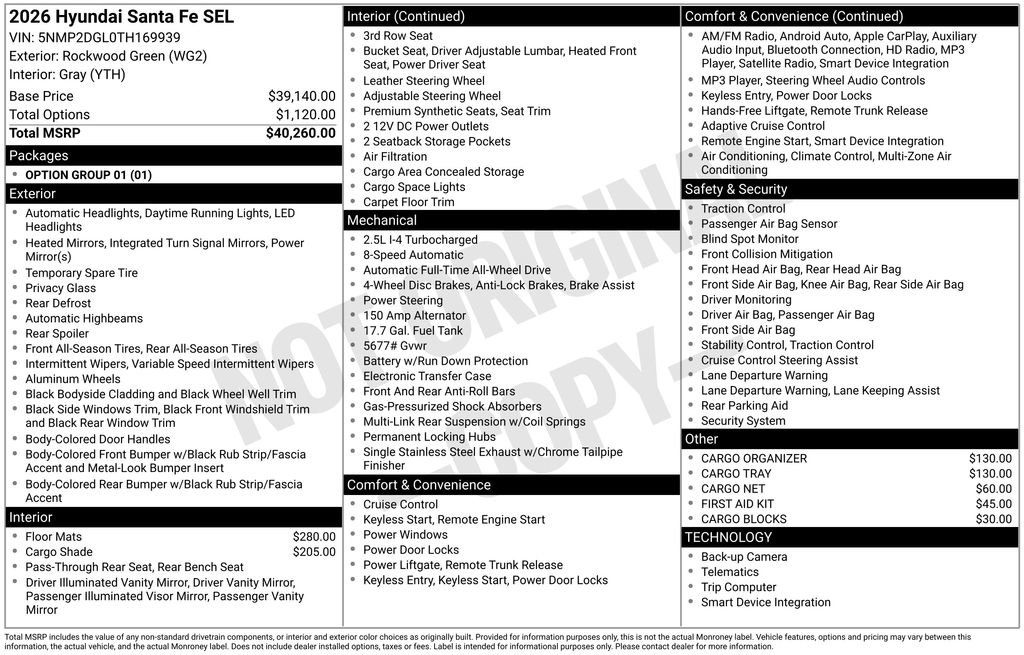 New 2026 Hyundai Santa Fe SEL image 40