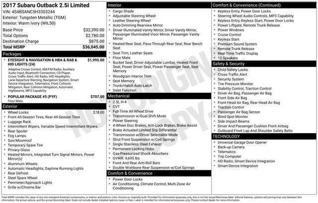 Used 2017 Subaru Outback 2.5i Limited image 5