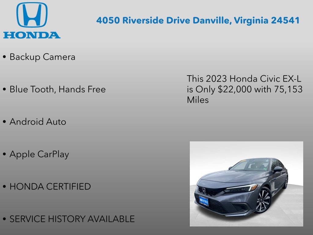 Certified 2023 Honda Civic EX-L image 12
