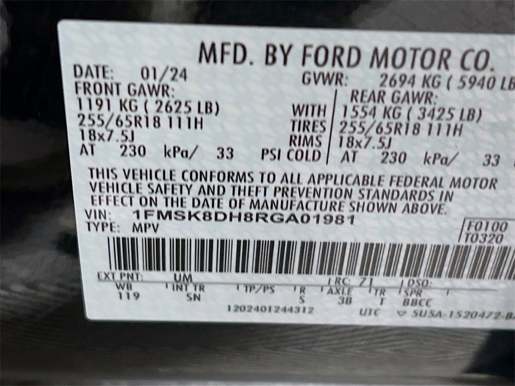 Used 2024 Ford Explorer XLT w/ Equipment Group 202A image 33