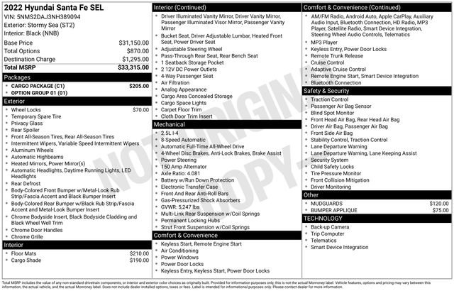 Used 2022 Hyundai Santa Fe SEL w/ Cargo Package image 27