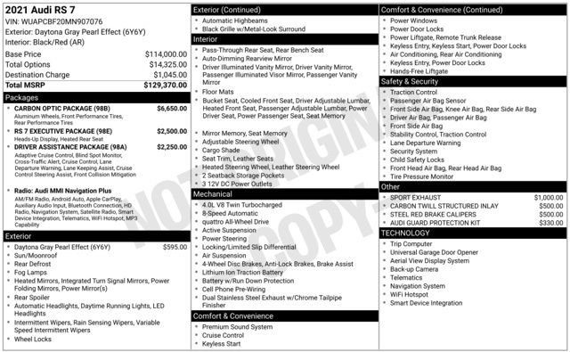 Used 2021 Audi RS 7 Sportback w/ Carbon Optic Package image 44