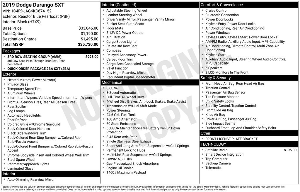 Used 2019 Dodge Durango SXT w/ 3rd Row Seating Group image 6