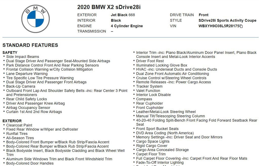 Used 2020 BMW X2 sDrive28i w/ Convenience Package FWD image 18