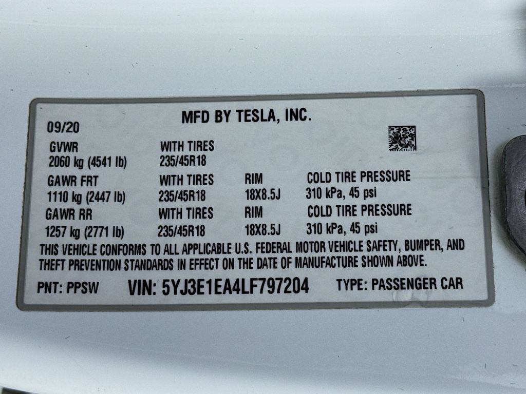 Used 2020 Tesla Model 3 Standard Range RWD image 41