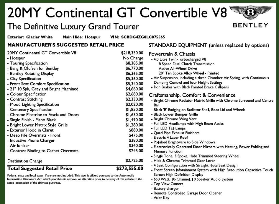 Used 2020 Bentley Continental GT V8 image 8