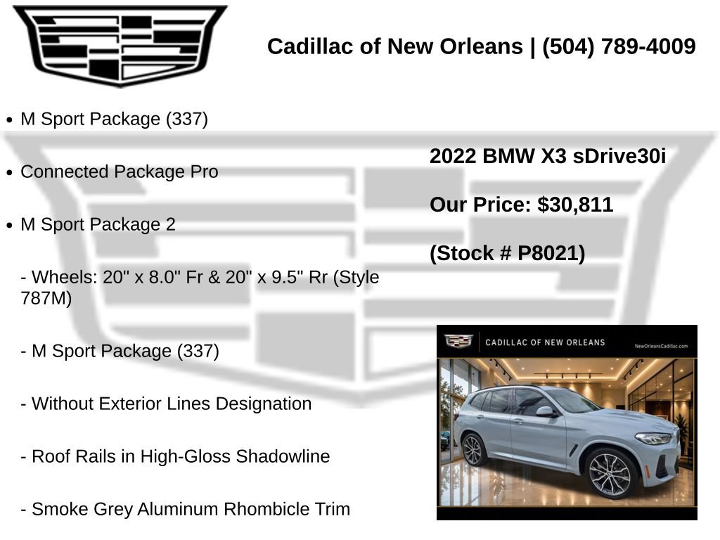 Used 2022 BMW X3 sDrive30i w/ M Sport Package 2 RWD image 7