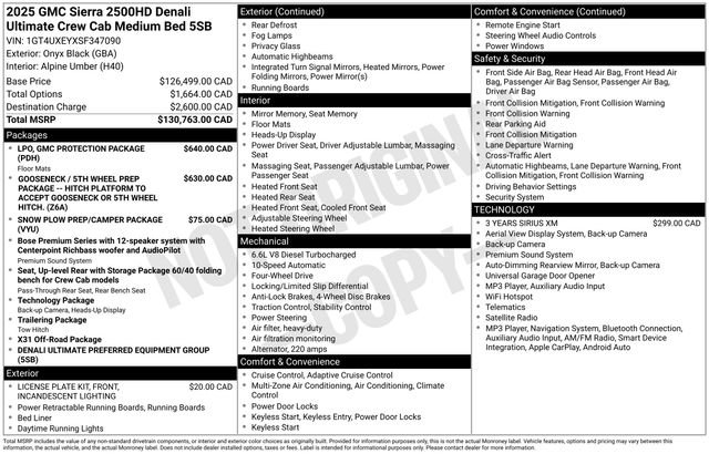 Used 2025 GMC Sierra 2500 Denali Ultimate w/ LPO, GMC Protection Package AWD/4WD image 1