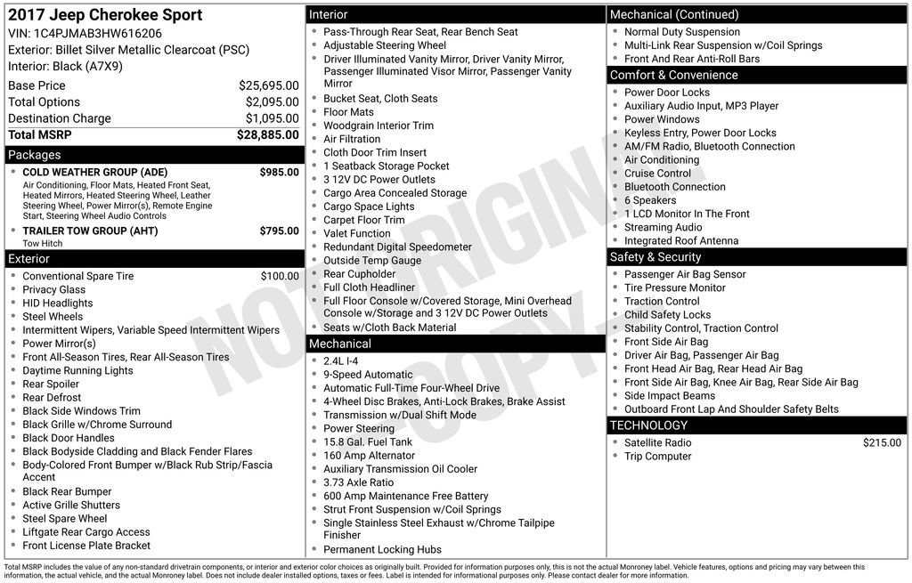 Used 2017 Jeep Cherokee Sport w/ Cold Weather Group image 47