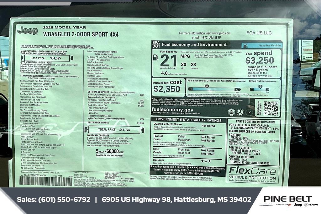 New 2026 Jeep Wrangler Sport image 12