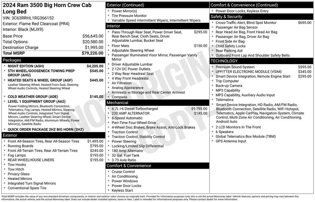 Used 2024 RAM 3500 Big Horn w/ Night Edition AWD/4WD image 5