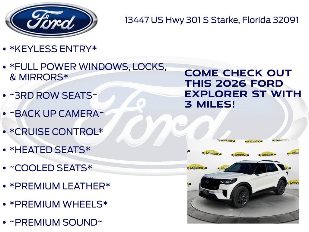 New 2026 Ford Explorer ST w/ Sun And Sound Package RWD image 10