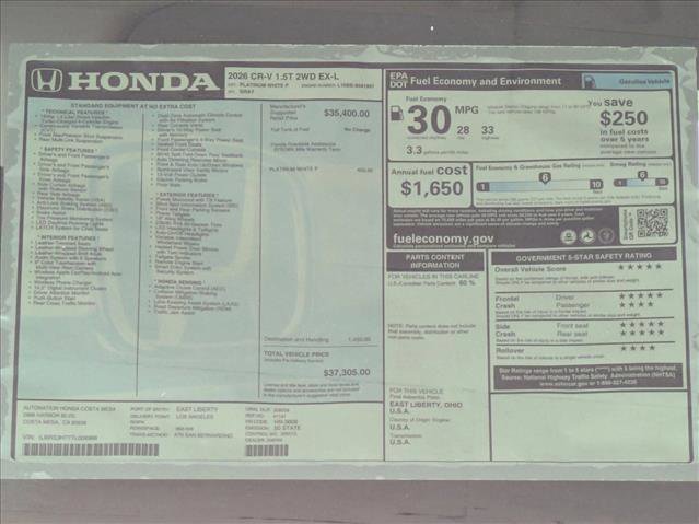 New 2026 Honda CR-V EX-L image 18