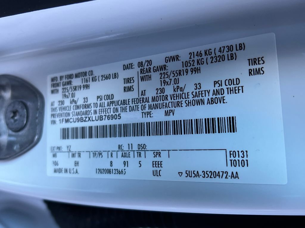 Used 2020 Ford Escape SE Sport image 26