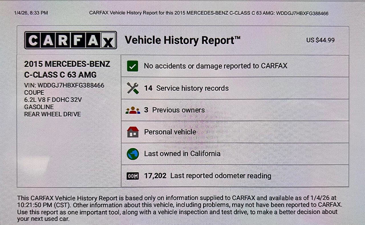 Used 2015 Mercedes-Benz C 63 AMG Coupe image 33