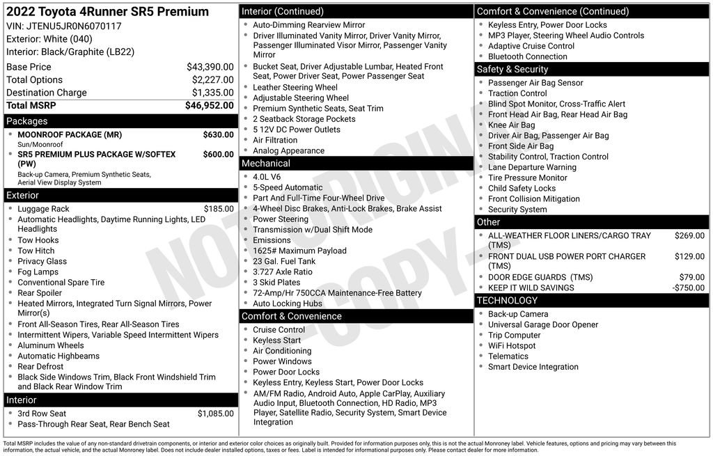 Used 2022 Toyota 4Runner SR5 Premium w/ Moonroof Package image 3