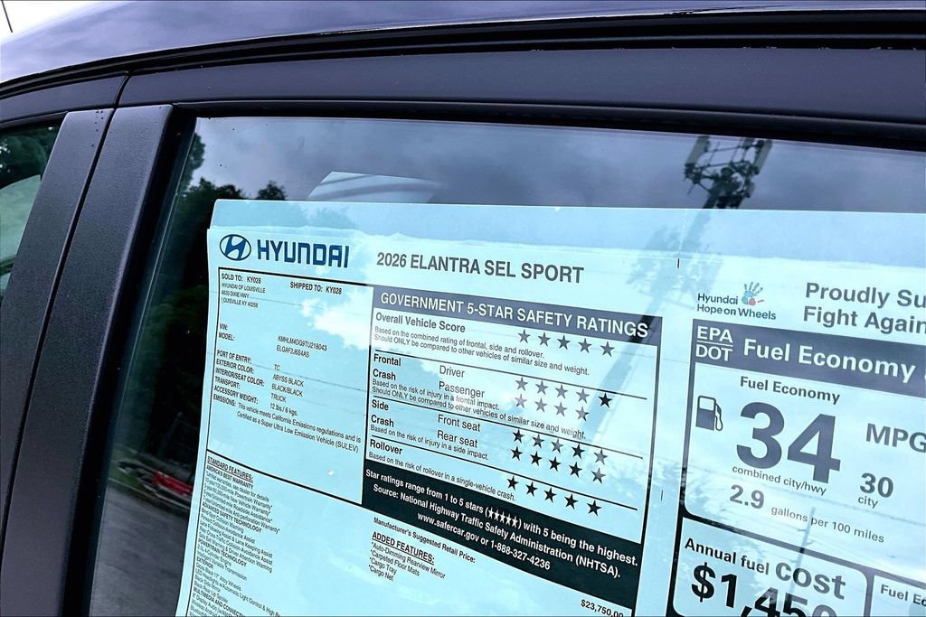 New 2026 Hyundai Elantra SEL Sport FWD image 14