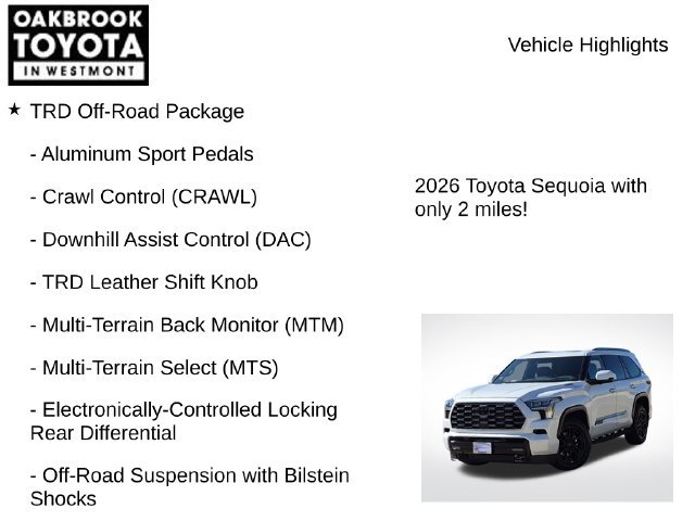 New 2026 Toyota Sequoia Platinum w/ TRD Off-Road Package AWD/4WD image 7