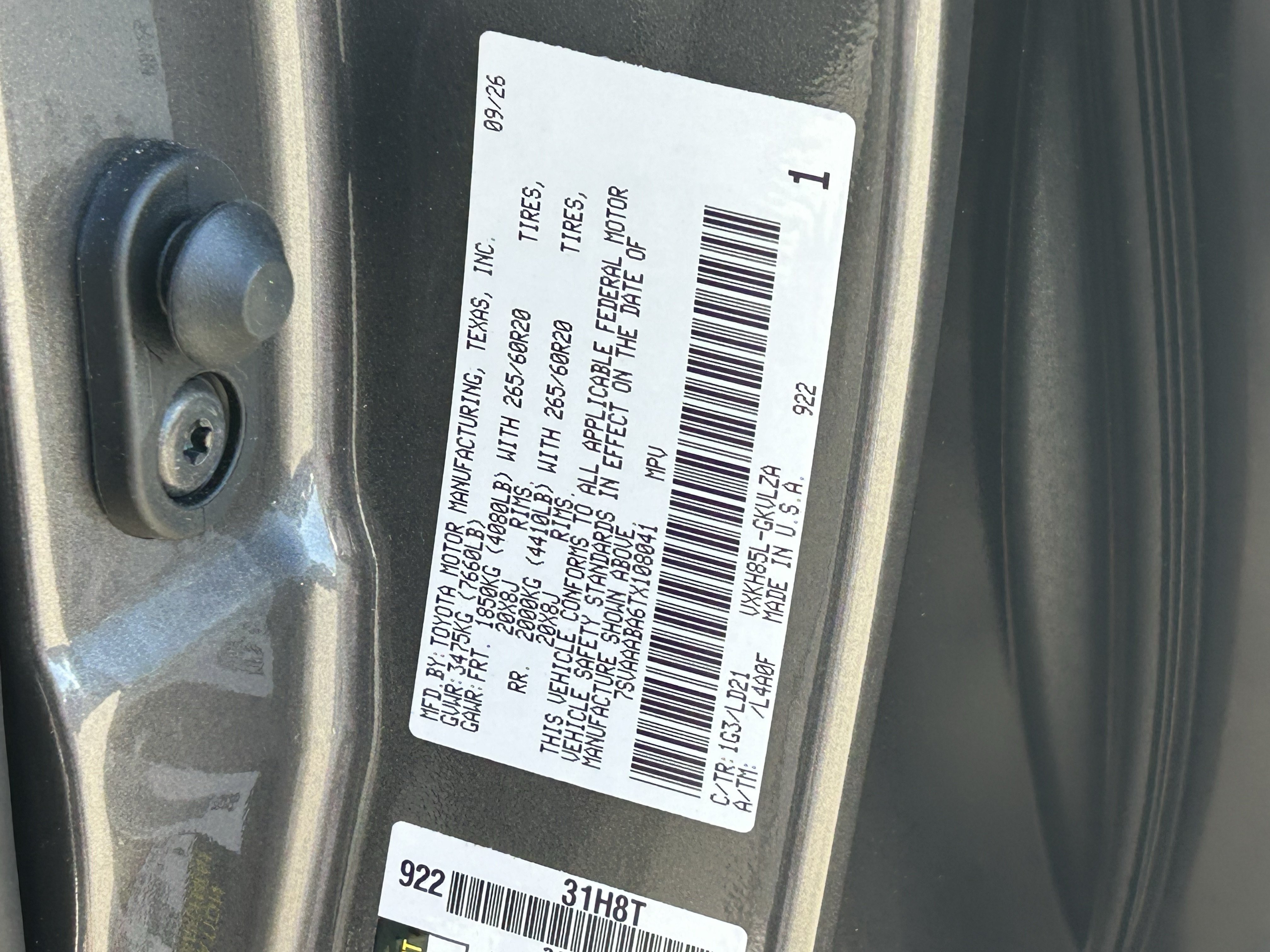 New 2026 Toyota Sequoia Limited w/ Tow Technology Package AWD/4WD image 23