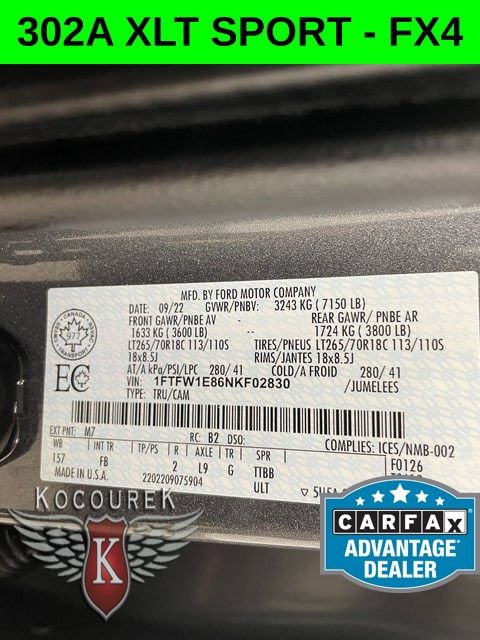 Used 2022 Ford F150 XLT w/ Equipment Group 302A High AWD/4WD image 26