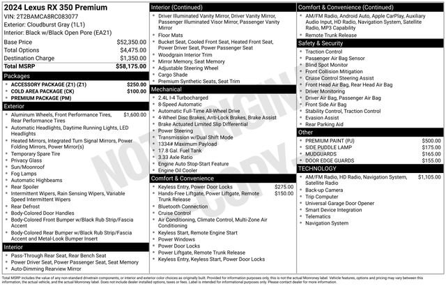 Used 2024 Lexus RX 350 Premium w/ Accessory Package (Z1) AWD/4WD image 11