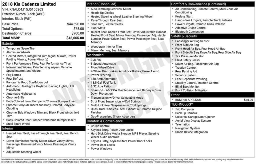 Used 2018 Kia Cadenza Limited image 5