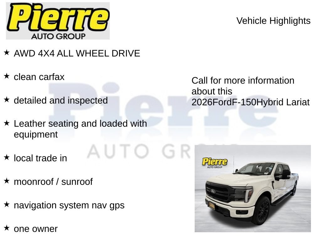 Certified 2026 Ford F150 Lariat w/ Equipment Group 502A High AWD/4WD image 7