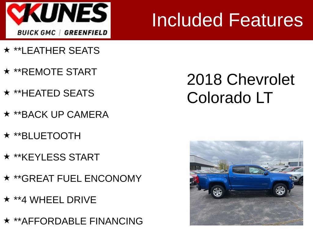 Used 2018 Chevrolet Colorado LT w/ LT Convenience Package AWD/4WD image 2