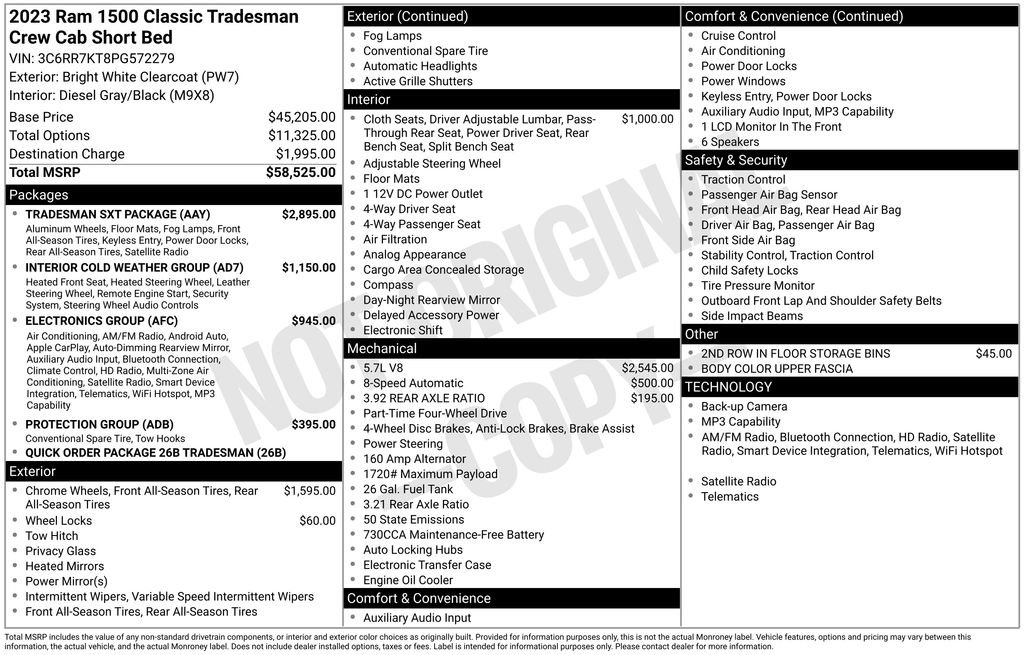 New 2023 RAM 1500 Tradesman w/ Tradesman SXT Package image 34