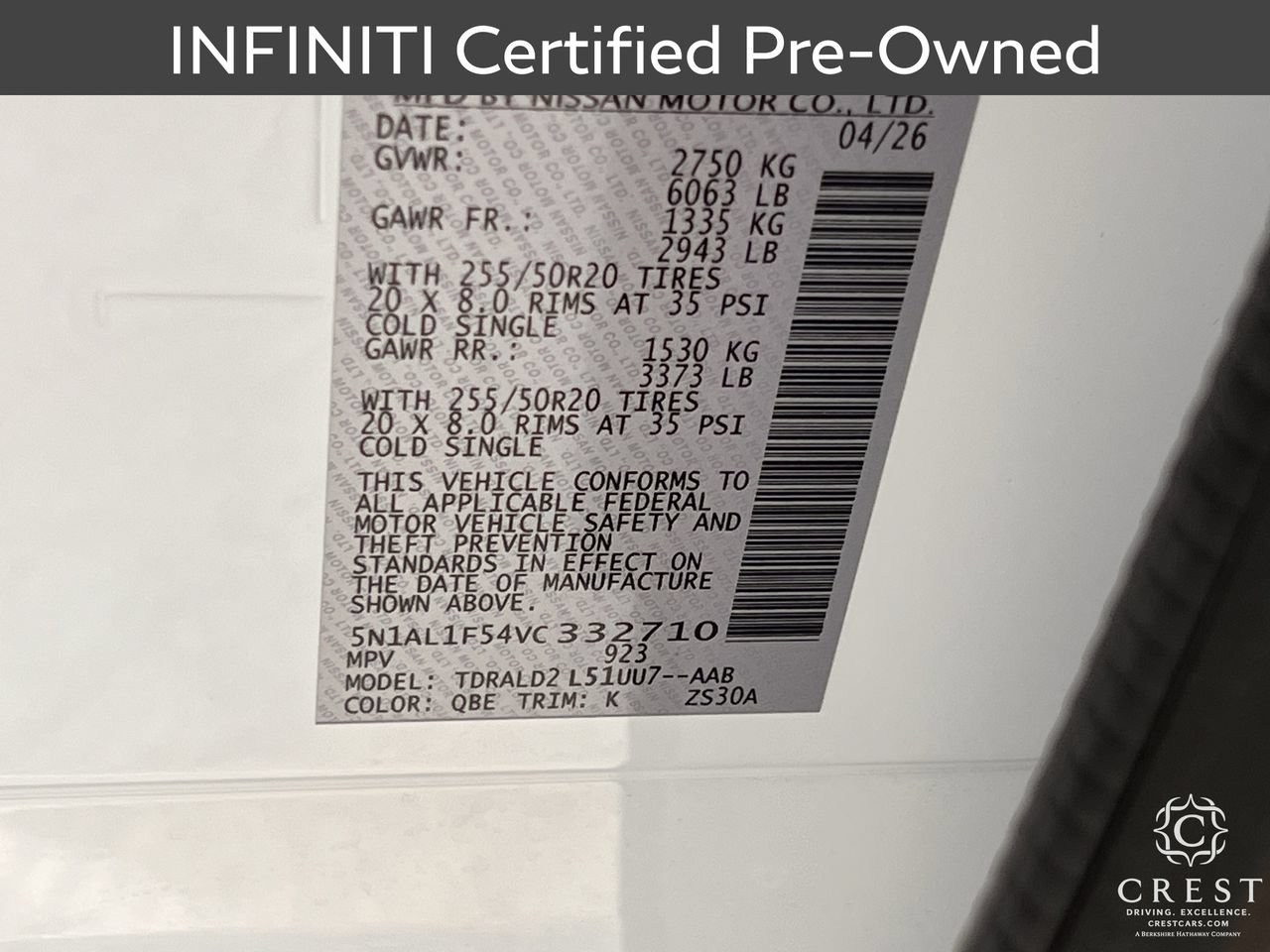 Certified 2027 INFINITI QX60 Luxe w/ Cargo Package FWD image 33